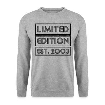 LIMITED EDITION EST. 2003 - BIRTHDAY - GIFT - Unisex Sweatshirt - salt & pepper - Front - Alina (178cm) & Michal (187cm)