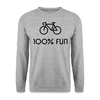 Racing Bike / Road Bike – 100% Fun (Bicycle / B) - Unisex Sweatshirt - salt & pepper - Front - Alina (178cm) & Michal (187cm)