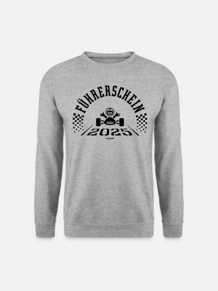 Führerschein 2025 (Fahranfänger / Black) - Unisex Pullover - Weißgrau meliert