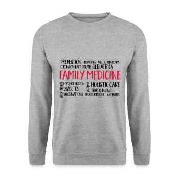 family medicine - Unisex Sweatshirt - salt & pepper - Front - Alina (178cm) & Michal (187cm)