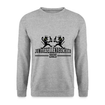 Junggesellenabschied 2025 Jga Party - Unisex Pullover - Weißgrau meliert - Vorne - Alina (178cm) & Michal (187cm)