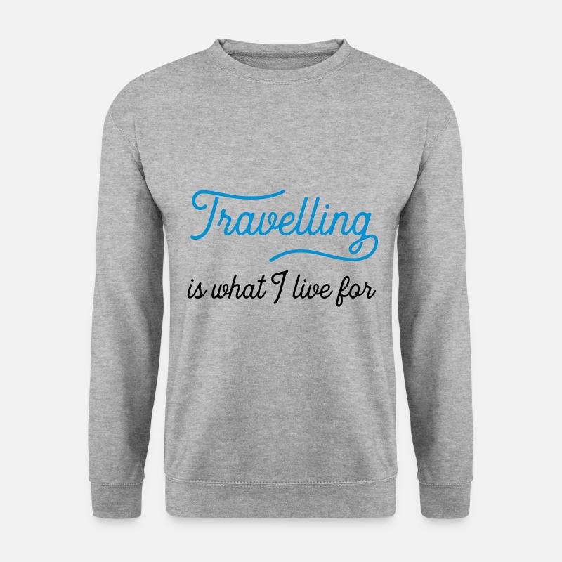 travellingiswhat - Unisex Pullover - Weißgrau meliert