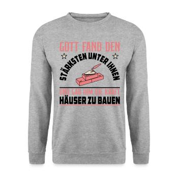 Maurer Lustige Sprüche - Unisex Pullover - Weißgrau meliert - Vorne - Alina (178cm) & Michal (187cm)