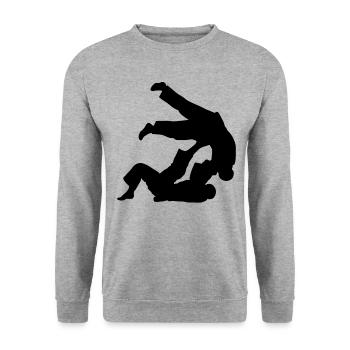 Brazilian Jiu-Jitsu BJJ - Unisex Sweatshirt - salt & pepper - Front - Alina (178cm) & Michal (187cm)