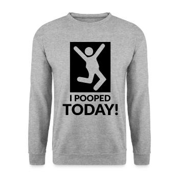 I pooped today - Unisex Pullover - Weißgrau meliert - Vorne - Alina (178cm) & Michal (187cm)