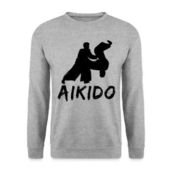Aikido - Unisex Pullover - Weißgrau meliert - Vorne - Alina (178cm) & Michal (187cm)
