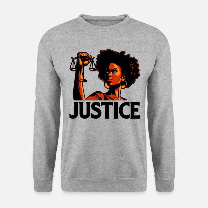 Gerechtigkeit - Unisex Pullover - Weißgrau meliert