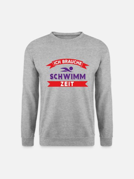 Symbol Eines Schwimmers - Swimming - Unisex Pullover - Weißgrau meliert