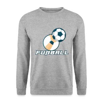 Hand Eines Torwarts Mit Fußball - Soccer - Unisex Pullover - Weißgrau meliert - Vorne - Alina (178cm) & Michal (187cm)