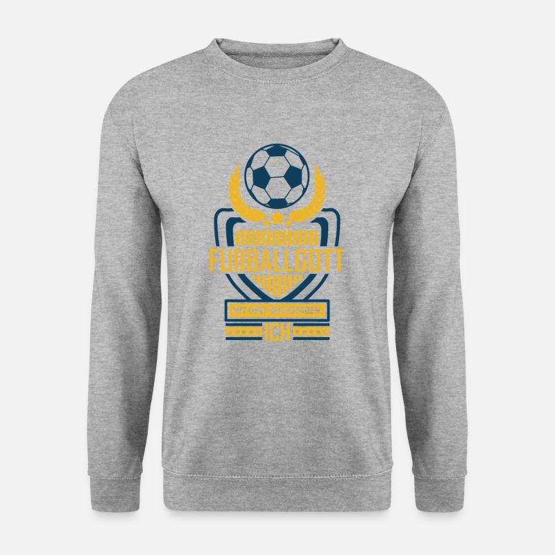 Fußballgott Mit Drei Buchstaben - Fußball - Unisex Pullover - Weißgrau meliert