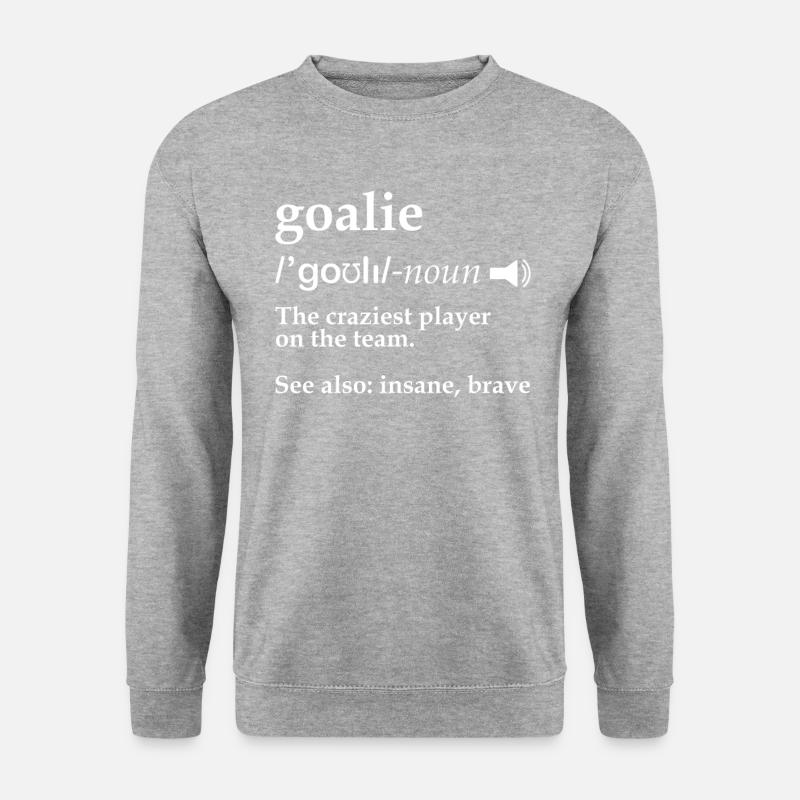Heroischen Eishockey Torwart - Eishockey Torwart - Unisex Pullover - Weißgrau meliert