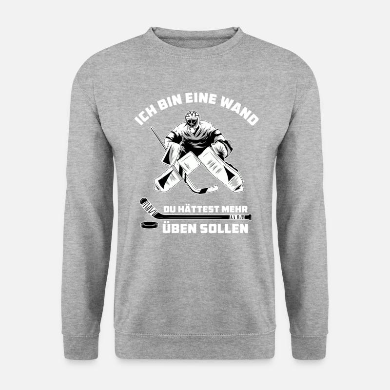 Stolzen Eishockey Torwart - Eishockey Torwart - Unisex Pullover - Weißgrau meliert