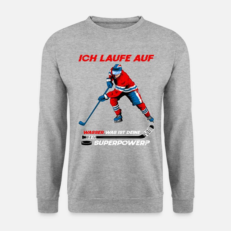 Fantastischen Eishockey Spieler - Eishockey - Unisex Pullover - Weißgrau meliert