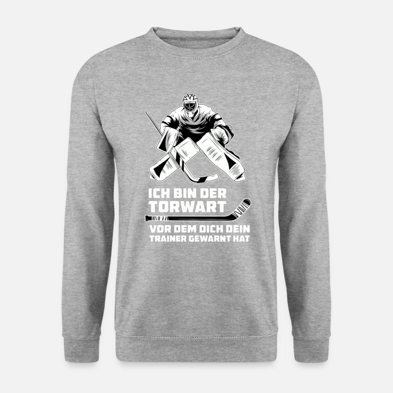 Ambitionierten Eishockey Torwart - Unisex Pullover - Weißgrau meliert