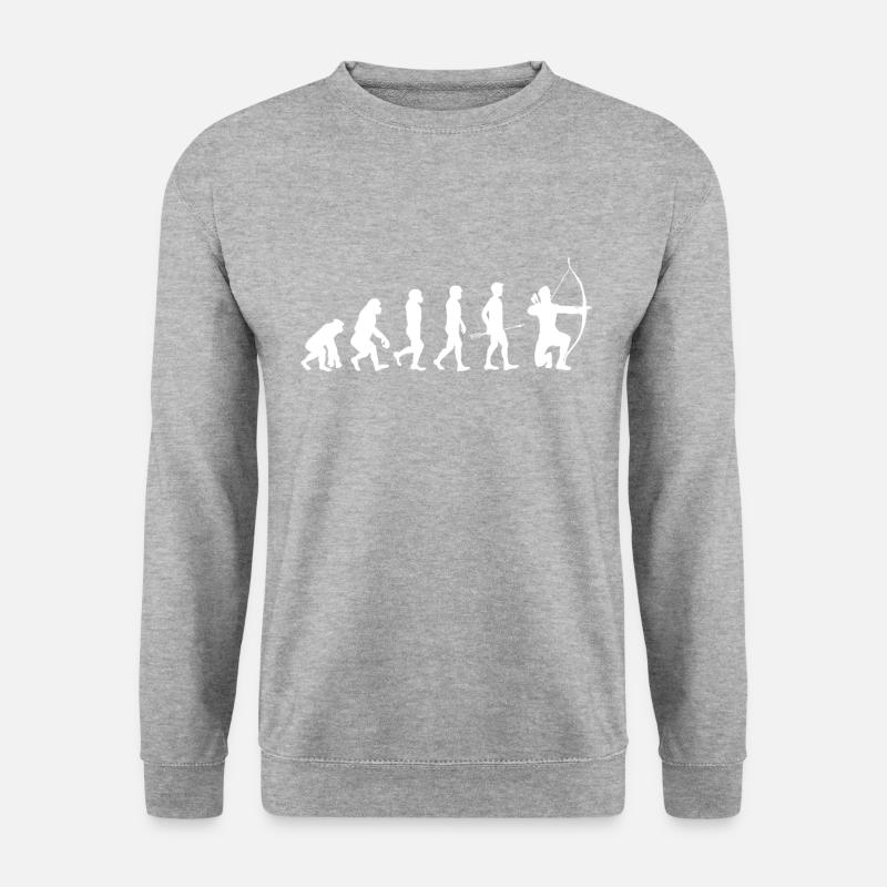 Evolution Vom Bogenschießen - Archery Evolution - Unisex Pullover - Weißgrau meliert