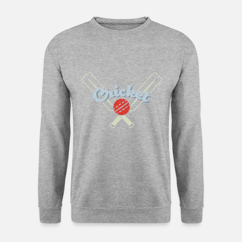 Zwei Gekreuzten Cricketschlägern - Cricket - Unisex Pullover - Weißgrau meliert