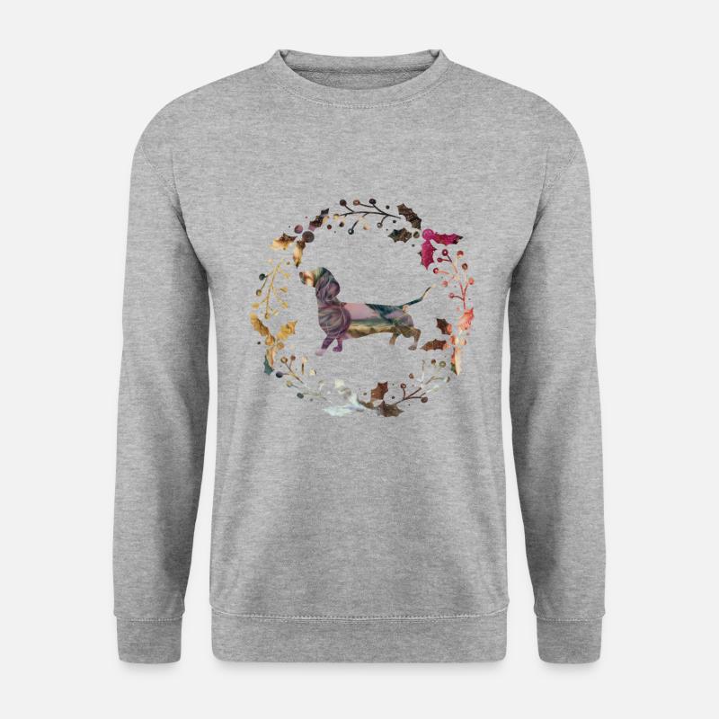 dackel - Unisex Pullover - Weißgrau meliert