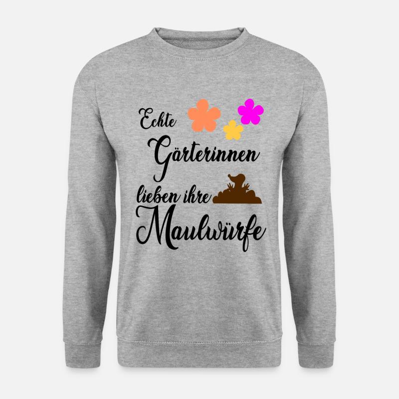 Maulwurf Maulwürfe Garten Geschenk - Unisex Pullover - Weißgrau meliert