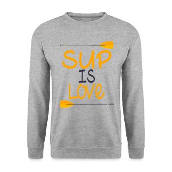 Le SUP, c'est l'amour du stand up paddle - Sweat-shirt Unisexe - gris chiné - Devant - Alina (178cm) & Michal (187cm)