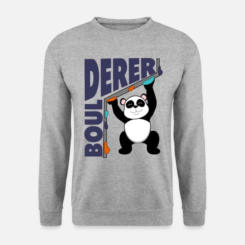 Boulder Panda - Unisex Pullover - Weißgrau meliert