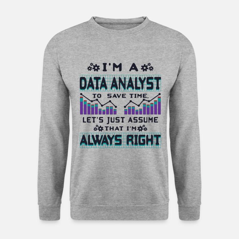 Datenanalyst - Unisex Pullover - Weißgrau meliert