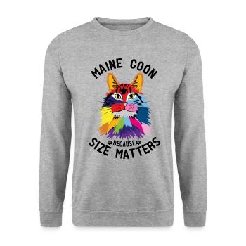 Colorful Maine Coon - Unisex Sweatshirt - salt & pepper - Front - Alina (178cm) & Michal (187cm)