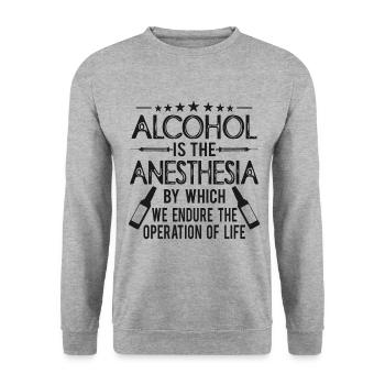 Alcohol anesthesia - Unisex Sweatshirt - salt & pepper - Front - Alina (178cm) & Michal (187cm)