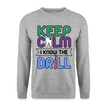 Keep calm Dentist - Unisex Sweatshirt - salt & pepper - Front - Alina (178cm) & Michal (187cm)