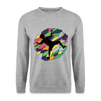 Bloc - Sweat-shirt Unisexe - gris chiné - Devant - Alina (178cm) & Michal (187cm)