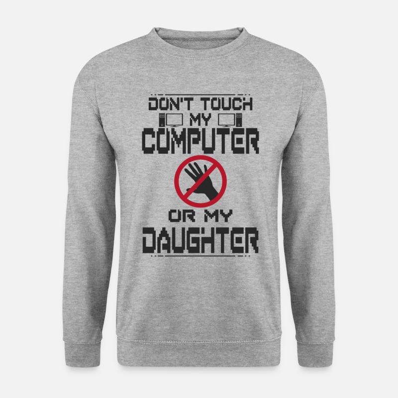 Computer Tochter - Unisex Pullover - Weißgrau meliert