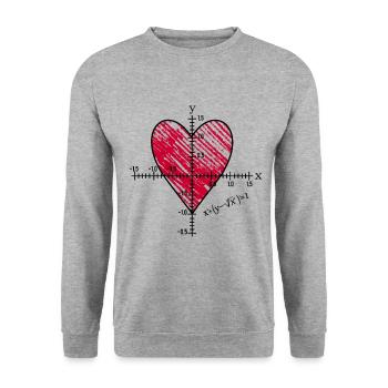 Fonction cardiaque - Sweat-shirt Unisexe - gris chiné - Devant - Alina (178cm) & Michal (187cm)
