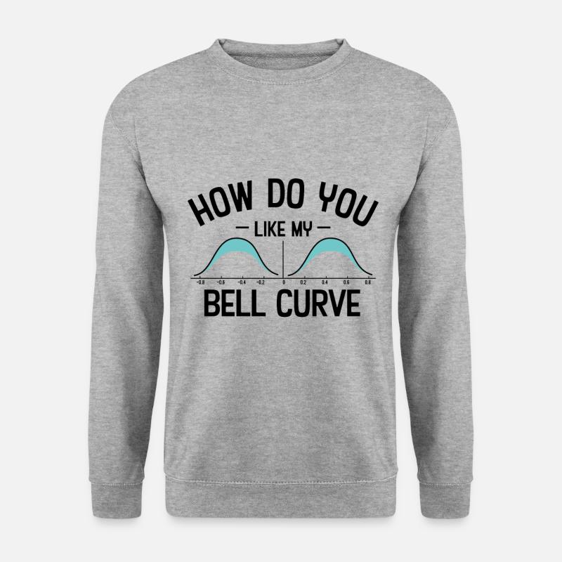 Glockenkurve Brust - Unisex Pullover - Weißgrau meliert