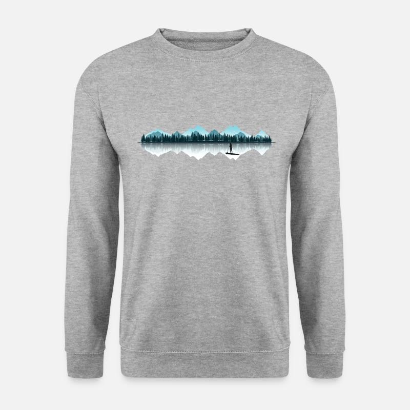 Stand Up Paddling SUP Board Bergsee Mountain Lake - Unisex Pullover - Weißgrau meliert