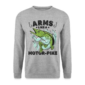 Moteur Pike Strong - Sweat-shirt Unisexe - gris chiné - Devant - Alina (178cm) & Michal (187cm)