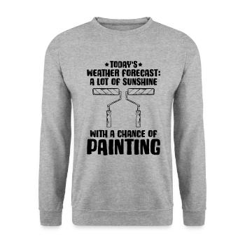 Maler und Lackierer Malerin Lackiererin Painter - Unisex Pullover - Weißgrau meliert - Vorne - Alina (178cm) & Michal (187cm)
