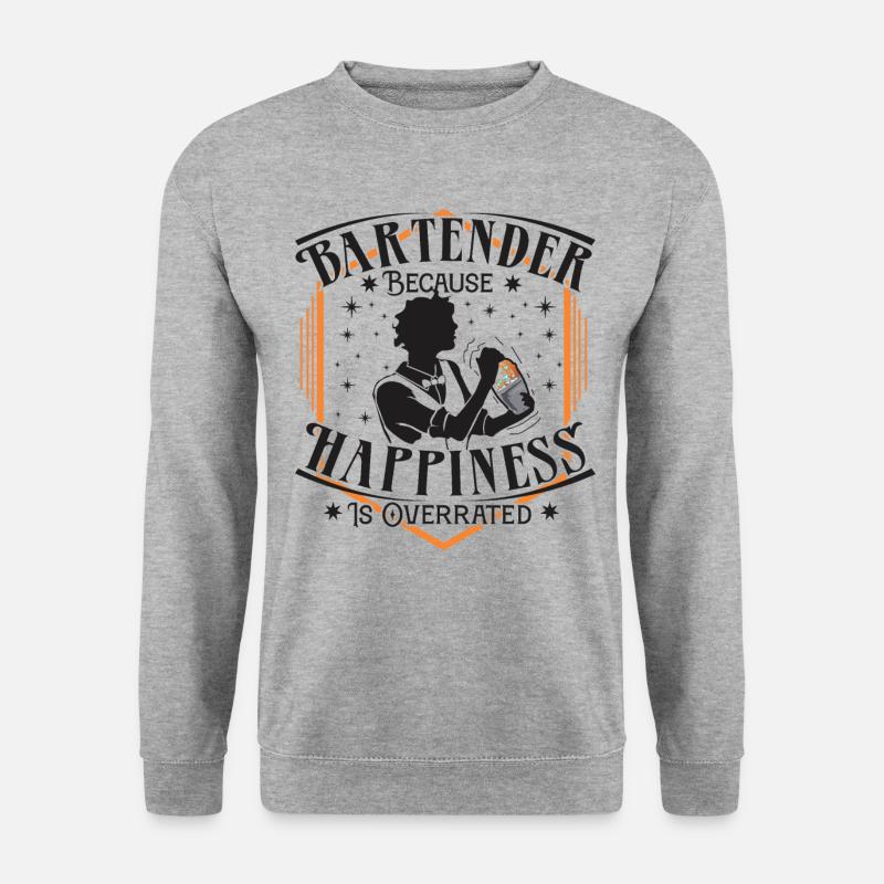 bartender happiness - Unisex Pullover - Weißgrau meliert