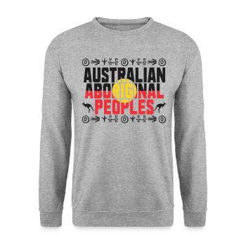 Australian Aboriginal - Unisex Sweatshirt - salt & pepper - Front - Alina (178cm) & Michal (187cm)