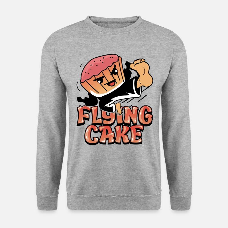 Fliegender Kuchen - Unisex Pullover - Weißgrau meliert