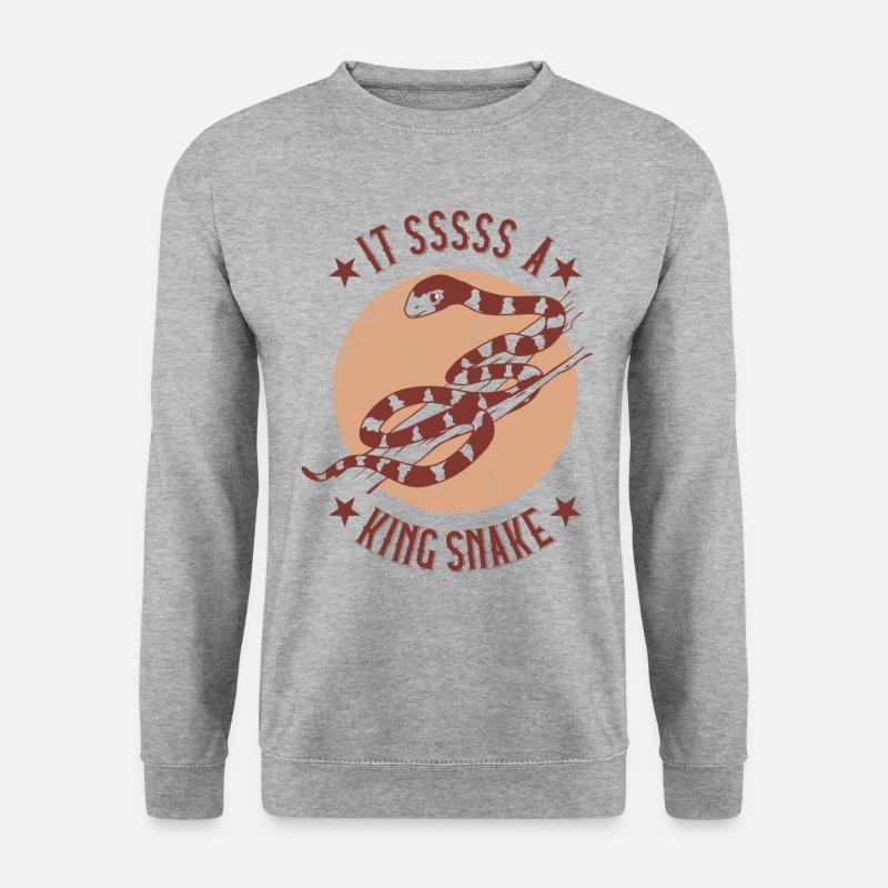Es ist eine Königsnatter - Unisex Pullover - Weißgrau meliert