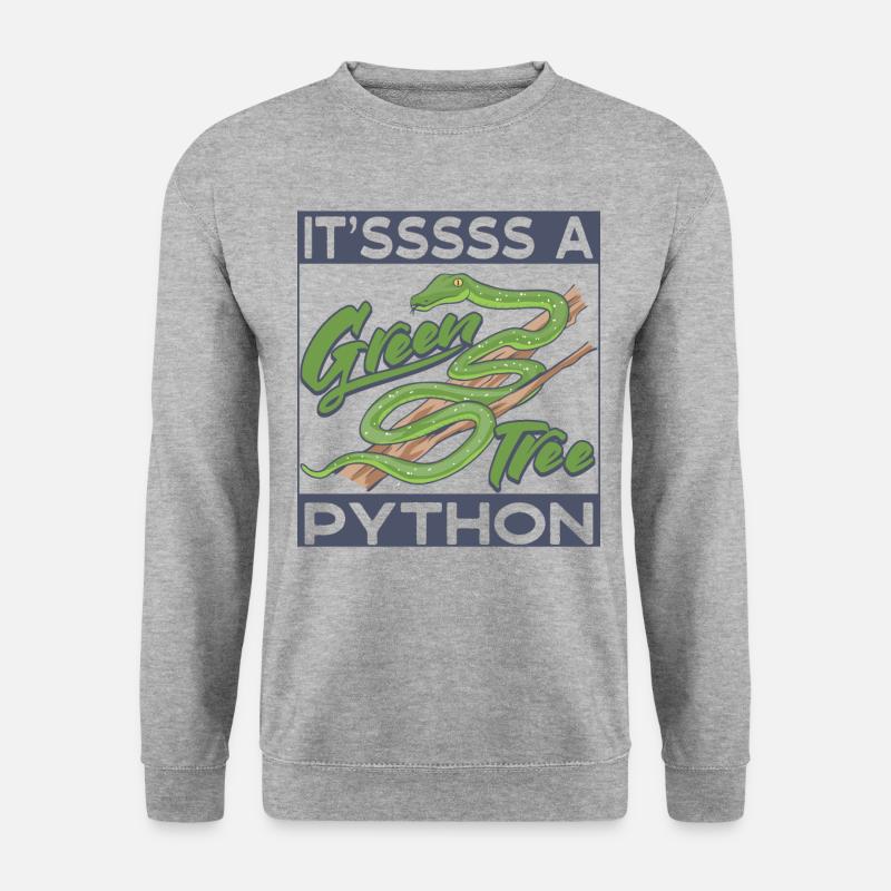 It'sssss a Green Tree Python - Unisex Sweatshirt - salt & pepper