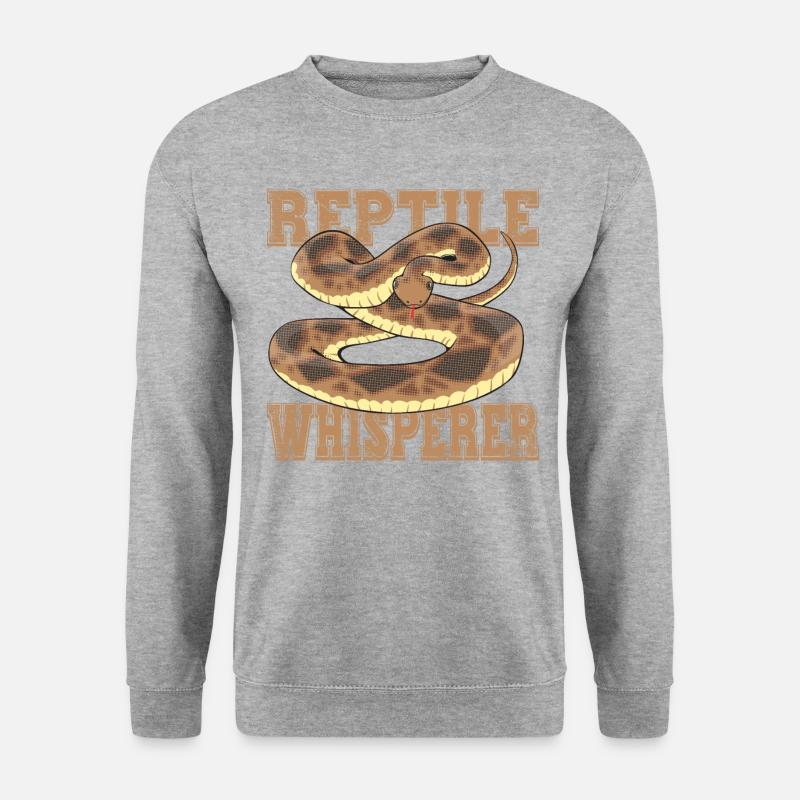 Reptilien-Flüsterer - Unisex Pullover - Weißgrau meliert