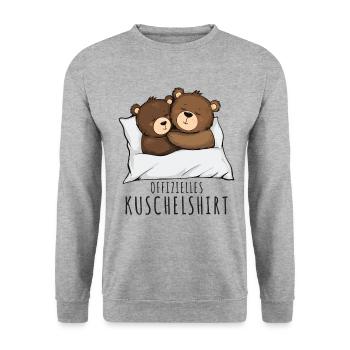Bears Chemise de nuit Bears Chemise officielle Snuggle - Sweat-shirt Unisexe - gris chiné - Devant - Alina (178cm) & Michal (187cm)
