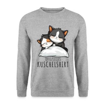 Chemise de nuit pour chat Chemise câline officielle pour chat - Sweat-shirt Unisexe - gris chiné - Devant - Alina (178cm) & Michal (187cm)
