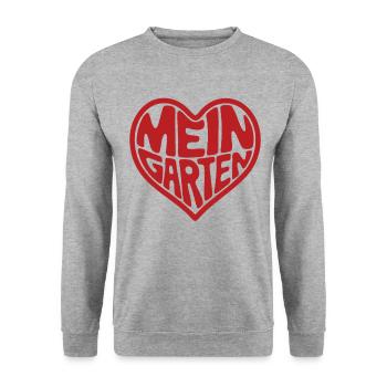 Ich liebe meinen Garten, Hobbygärtner - Unisex Pullover - Weißgrau meliert - Vorne - Alina (178cm) & Michal (187cm)