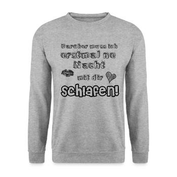 Sex versaut Witz pervers bumsen Geschenk - Unisex Pullover - Weißgrau meliert - Vorne - Alina (178cm) & Michal (187cm)