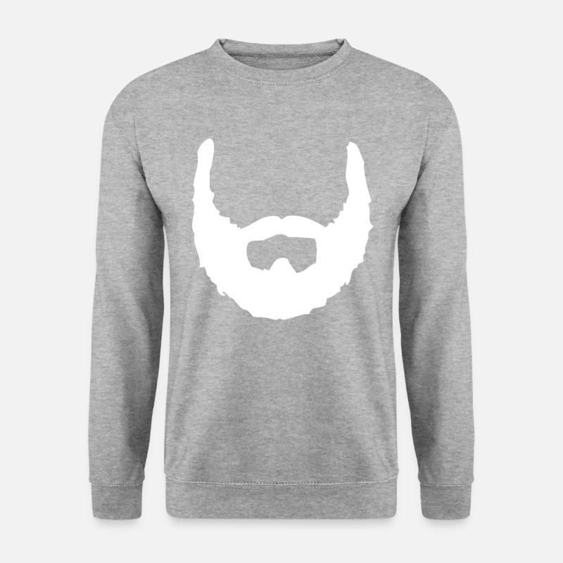 bart beard vollbart baertig schnurrbart - Unisex Pullover - Weißgrau meliert