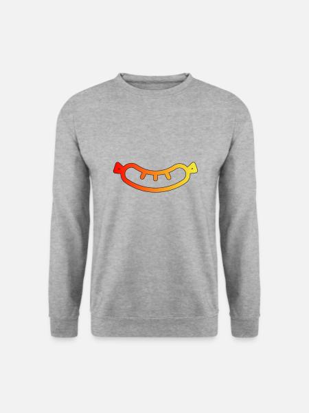 Bratwurst | Rote Wurst Imbiss Frankfurter Geschenk - Unisex Pullover - Weißgrau meliert