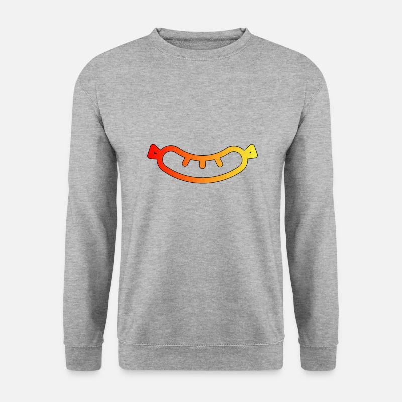Bratwurst | Rote Wurst Imbiss Frankfurter Geschenk - Unisex Pullover - Weißgrau meliert