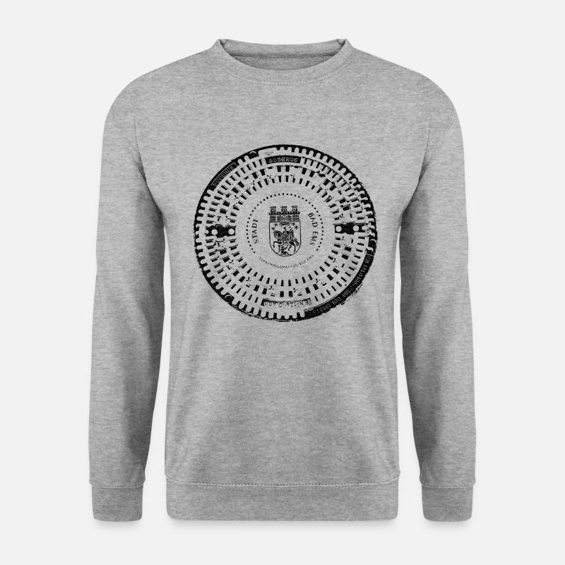 Bad Ems Burg Pferd Gulli Gully Geschenk Reiter - Unisex Pullover - Weißgrau meliert
