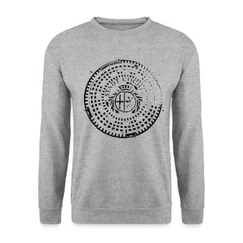 Cochem Wappen Gully Gulli Gullideckel Geschenk - Unisex Pullover - Weißgrau meliert - Vorne - Alina (178cm) & Michal (187cm)